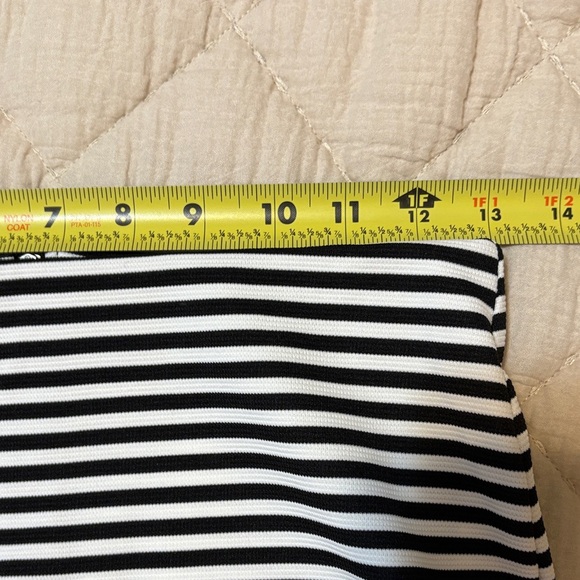 Aqua Black and White Striped Women's Skirt with Ruffle Size Small - Picture 6 of 9